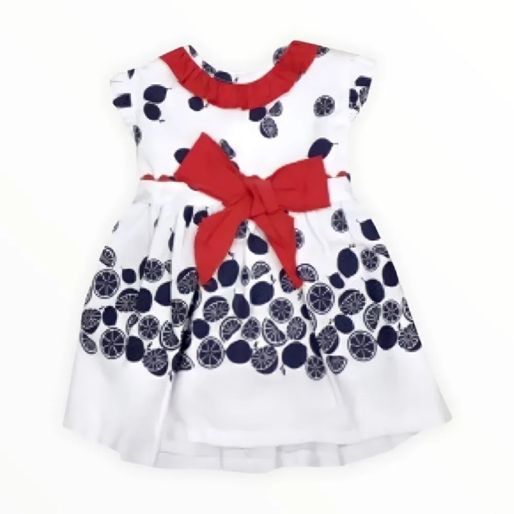 BABY FERR | White-Blue-Red | Fruits Matching Set with Bonnet